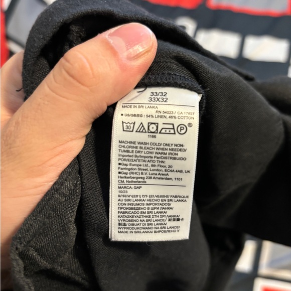 Gap black/navy Linen pants size 33x32 - Picture 3 of 3